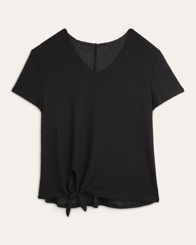 Front of plus size Deborah Side Tie Waffle Knit Top by Meri Skye | Dia&Co | dia_product_style_image_id:166606